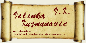 Velinka Kuzmanović vizit kartica